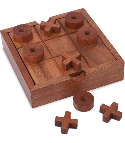 Gioco classico in legno, 12,7 x 12,7 cm, tavola da viaggio, decorazione per la casa, set regalo per pausa caffè in famiglia (nero