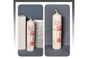 Bougie de baptême/communion à écrire soi-même avec boîte de rangement, lettres et chiffres italiques – R 77 / VA