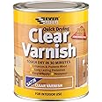 Everbuild – Quick Drying Clear Varnish – Indoor Use – Ideal For Interior Wood – Scratch-Resistant – Satin Finish – 750ml