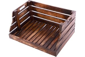 Divero Vintage Holzkiste Stapel-Kiste Spielzeug-Box Stiege braun geflammt Aufbewahrung 49x35x25,5cm Obst- und Gemüsekisten-Look