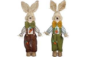 ‎BAMBELAA! Bambelaa! Osterhasen Deko Ostern Groß Stroh Osterdeko Hasen Pärchen Dekoration Osterhase XXL ca. 100 cm 1 Paar = 2 Stück