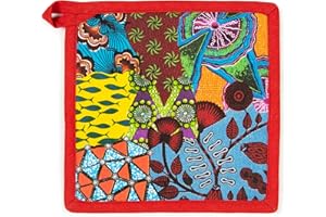 Excelsa Afrika Topflappen, 20 x 20 cm, Futter 100% Baumwolle, Füllung aus Polyester