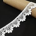 Emrish Enterprises White Guipure lace and Border Material for Suits,Saree & Dupatta (Width 3 cm) Qty 9 Meter Suitable for Trims,Borders,Embroidery Lace,Applique,Fabric Lace,Sewing Supplies,Cotton Lace