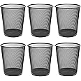 GoodWill Tech Mesh Open-Top Dustbins, Pack Of 6 (9.4L) Metal Mesh Recycling Bins Waste Basket For Home/Office/Hospital/College/School -Black