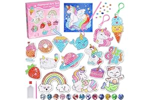 ZIPPYZOOM Craft Kits for Kids age 7-8-10-11, Unicorn Gifts for Girls 5 6 9 12 Year Old Diamond Arts and Crafts for Kids Girls Birthday Presents for 6-8-9 Year Old Toys Party Bags Fillers Cute Stickers Keyring