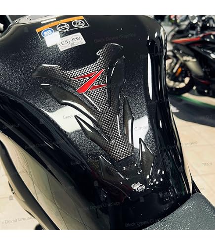 Protezione Serbatoio Effetto 3d Labelbike - Adesivo 3D Moto Paraserbatoio Protezione E Decorazione In Resina Compatibile Con KAWASAKI Z900 - Colore Carbonio Rosso Adesivi Kawasaki Z650