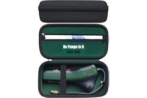 Woollo Tasche Kompatibel mit Bosch Elektrische Fahrradpumpe/Luftpumpe/Mini Kompressor EasyPump Tragbar Hart Reise Case Etui Hülle Wasserdicht Tasche für EasyPump Schwarz-Grün(Nur Tasche,Ohne Pumpe)
