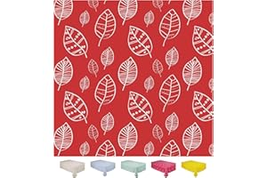 Home Direct Mantel de Hule, Rectangular 140 x 240cm, Hojas, Rojo