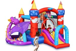 Happy Hop DRAGHETTO è Il Castello Che Non deluderà i Tuoi Bimbi Grazie alle Sue Multi attività: dallo Scivolo con Tunnel, alla Vasca con 30 Palline, al salterello, canestro tiro a Segno!