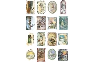 Decoupage Paper Pack (20 Sheets 10x15cm) Christmas Winter Landscapes FLONZ Vintage Ephemera