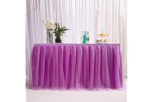 MYMM Table Skirt, Romantic Tulle Desk Gauze, Table Decoration, Snowflake Wonderland Tutu Table Cloth for Baby Shower, Wedding, Birthday, Party, Bar, Valentine's Day, Christmas