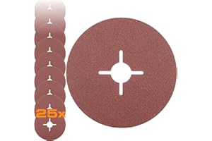 RHODIUS KFS | 25 Stück Ø 125 mm K120 Fiberscheiben | für Winkelschleifer | Schleifscheibe Metall | Fiberschleifscheibe, Schleifblatt