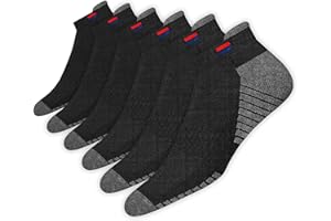 NAVYSPORT Męskie sportowe skarpetki z bawełnianej poduszki z zakładką sportową do biegania, siłowni, treningu, noszenia na co dzień. (Wielobarwny, 6 Par)