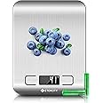 Etekcity Digital Kitchen Scale Multifunction Food Scale, 11lb/5kg, Silver, Stainless Steel (Batteries Included)