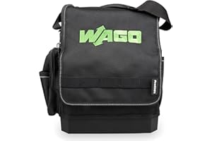 WAGO Torba narzędziowa 206-3000 | kompatybilna z L-Boxx Micro i Mini, na narzędzia i akcesoria, 33 cm x 35 cm x 22 cm, maksymalna mobilność i elastyczność, pojemność 12 kg, pasek do noszenia, czarna