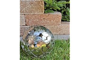 Jürgen Bocker Gartenambiente Dekorationskugel Flower Edelstahl matt gebürstet Dekokugel (20 cm)