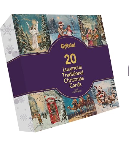 Tom Smith 10er Pack Weihnachtskarten – Briefkasten-Design Mit Rotkehlchen | Recycelbar, Plastikfrei, Made In UK