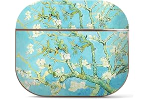 Berkin Arts Etui kompatybilne z Airpods 3 generacji ochrona przed zarysowaniami sztuka etui twarde różowe złoto etui z brelokiem Cloisonnism turkusowa moda (Vincent van Gogh-kwiat migdał)