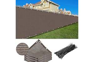 LYCN Privacy Screen Fence, 2 x15m Garden Privacy Fencing, Shade Windscreen Fabric Net Mesh Cover for Outdoor Backyard PlantGreenhouse Chicken Coop, Brown