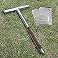SurmountWay Soil Sampler Probe 12 Inch with 2 Pcs Reusable Sample Bags, Stainless Steel T-Style Handle Soil Test Kits Soil Probes for Soil Sampling Plant Care Garden Lawn Farm