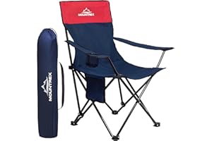 ‎MOUNTREX MOUNTREX Campingstuhl Klappbar (bis 120kg) - Klappstuhl mit Verstellbare Armlehne - Anglerstuhl, Strandstuhl - Faltbar, Kompakt & Leicht - Camping Stuhl Inkl. Getränkehalter und Tasche