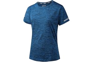 Peakwell Damen Sportshirt Atmungsaktiv T-Shirts Top Kurzarm Laufshirts Funktionsshirts Sport Oberteile