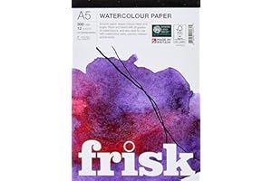 Frisk Watercolour Paper Pad 300gsm Hot Pressed/Smooth 12sheets A5, White 23193505