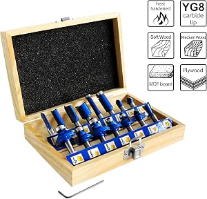 20-teiliges Fräser-Bit-Set Mit Holzkoffer, 6,35 Mm Schaft, Hartmetall-Fräser Für Holz