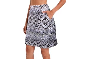 Jhsnjnr Women's Golf Skorts with Pockets Knee Length Elasticated Waist Active Athletic Tennis Skirt