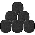Windscreen for SM57, 6Pack Microphone Pop Filter Compatible with Shure SM57, Mic Foam Replacement Cover for Shure SM57, for Noise Reduction By ChromLives, Black