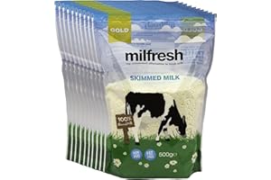 Milfresh Gold Superior Granulated Skimmed Milk 500g (Pack of 10) The Convenient Alternative to Fresh Milk
