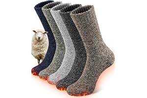 SIHOHAN Merino Wool Socks Mens Thermal Socks 5 Pairs Extra Warm Breathable Hiking Winter Sock for Outdoor Ski Sports