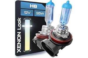 Gread - 2x Lampada alogena H8 Xenon Style - bianco - 8500k 35W - E-Mark