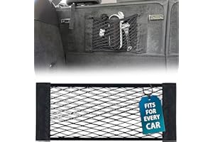 MyGadget 1x Filet de Rangement pour Coffre Voiture avec Velcro [ 25 x 80 cm ] - Organiseur Universel pour Accessoires Auto/Camping Van ex. Gilet Sécurité