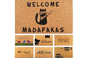 AMARU DOOR MATS Felpudo Madafakas de Fibra Coco - 70x40cm - Felpudos Antideslizantes - Felpudos Originales para la Entrada a Casa, Pasillos, Puertas de Exterior - Accesorios para el Hogar - Material Resistente