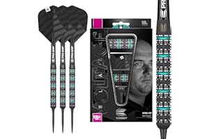 Target Darts Rob Cross Black Edition 90% Tungstène Swiss Point Steelts-Set Fléchettes en Acier Mixte