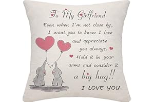 BOMMEX Girlfriend Gifts from Boyfriend Girlfriend Cushion Cover Throw Pillow Cover Cushion Case Valenntine's Day Gifts Birthday Gifts (girlfriend-2)