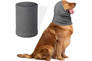 IBXWMNG Halswärmer und Ohrenschützer für Hunde - beruhigend, reduziert Lärm, bequem & angstfest, inkl. Ohrenschild - Winterwaschkopf für Hunde in Größe S, Grau.
