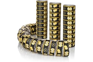 FunX Luftschlangen 60. Geburtstag 3er Pack - Gold Schwarze Party Deko und Tischdeko für Mann oder Frau - Ideal für den Geburtstagstisch
