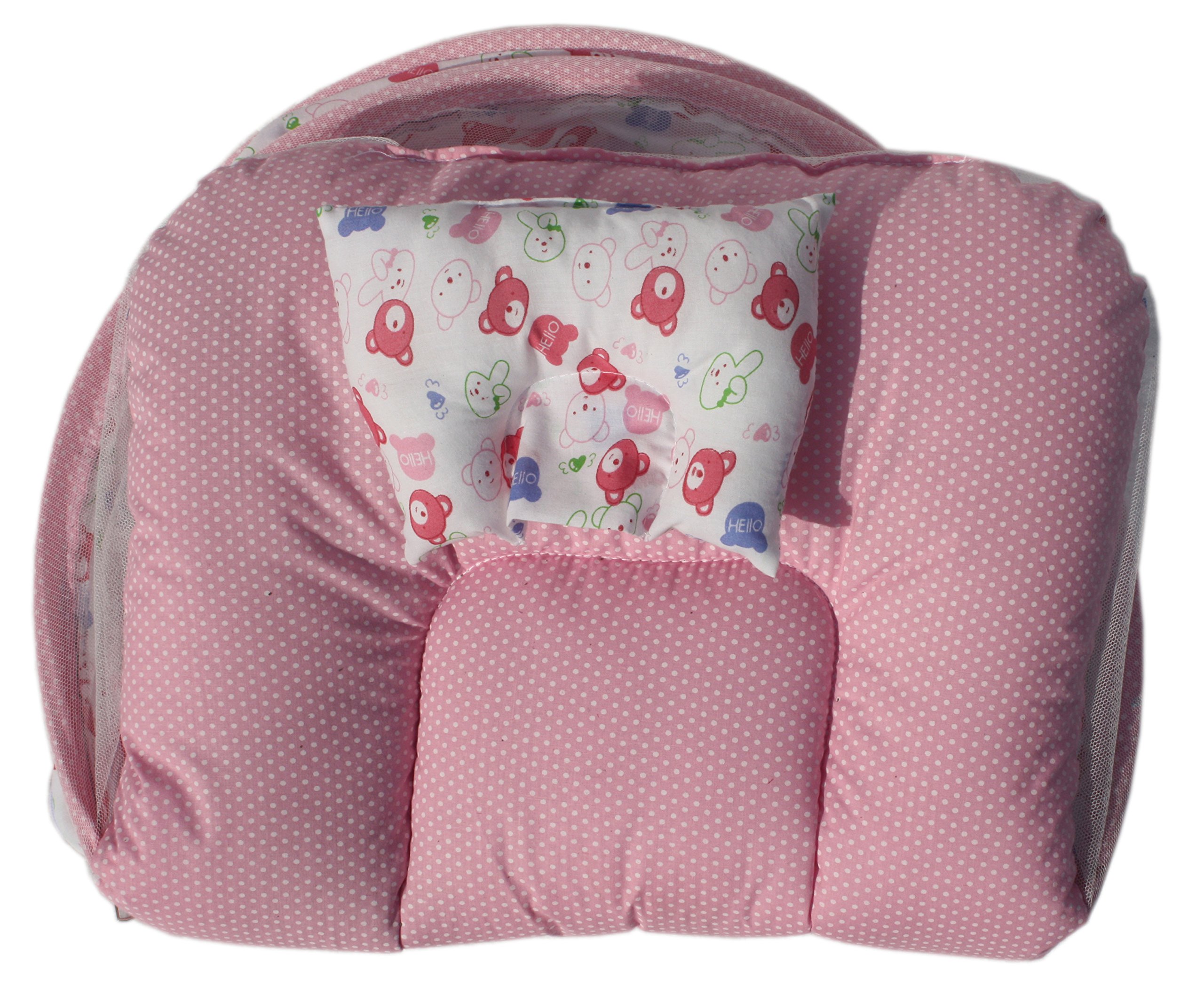 AMARDEEP Toddler Mosquito and Insect Protection Net/Mattress Pink Teddy Print 70 * 40 cms - Image 5