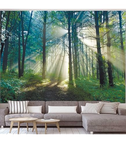 Wandteppich Groß 350cm - Meer & Palmen Design Für Wohnzimmer & Schlafzimmer