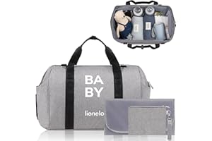 lionelo Ida Mom Bag Sac pour Poussette avec 2 Poches isothermes internes pour biberons, lingettes humides, Matelas à Langer, Sac cosmétique, Sangle pour Fixation à la Poussette