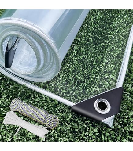 Bâche Transparente PVC épaisse Avec œillets - Imperméable, Protection Extérieur Serre, Voiture, Camping