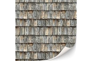 TEXTURKONTOR 3 Hojas de Tejas Autoadhesivas para Casas de Muñecas, Escala 1:12 (Madera)
