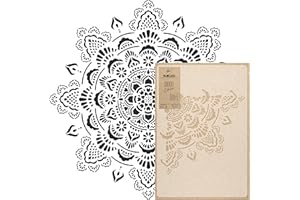 NAKLEO Mandala Große Malschablonen, Durchmesser 100 cm, Boho Mandala Schablone, Wiederverwendbare Kunststoff Wandschablone DIY, geometrische Mandala-Muster für Malerei Wand Boden Holz Stoff Möbel