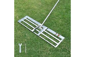 Plutohiker Lawn Leveling Rake, 7FT, 35 X 10IN Heavy Duty Effort Saving Levelawn Tool, Stainless Steel Handle Lawn Leveler for Courtyard Garden Golf Course, Ease Level Lawn Surfaces