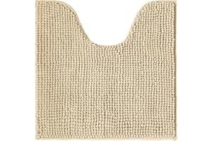 Decomira Mata łazienkowa antypoślizgowa z miękkiego Chenille | Super chłonne i można prać w pralce | Do łazienki, pod prysznic, do wanny lub jako mata WC | Beżowy - 45x45 cm WC