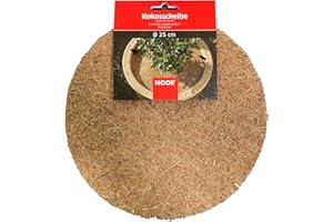 NOOR Kokosscheibe Ø 25 cm - Kokos Mulchscheibe Kübelabdeckung 1 cm Stärke - natürlich isolierender Pflanzenschutz, Winterschutz - Kokosdisk mehrfach verwendbar & 100% biologisch abbaubar