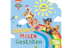 PAW Patrol Stickern, Malen, Gestalten. Mit 250 Stickern. Für Kinder ab 3 Jahren: Werde kreativ mit Chase, Marshall, Skye und den Hunden aus der Abenteuerbucht. Mit bunten Aufklebern