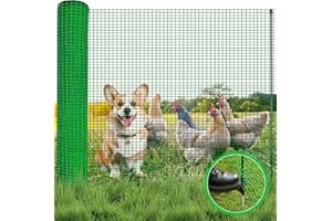 Signstek Mobiler Begrenzungszaun 15 m lang & 90 cm hoch, mit 9 Pfählen – Steckzaun, Hundezaun, Hühnerzaun, Gartenzaun, ohne Strom, engmaschig, grün